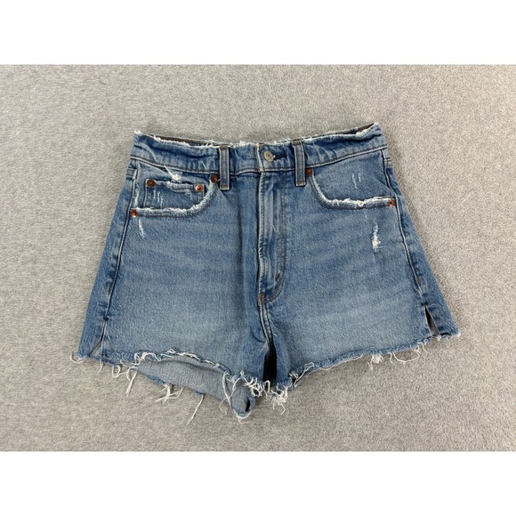 Abercrombie & Fitch Pants - Abercrombie & Fitch Distressed 5 Pocket Jean Shorts (Women's Size 2) Blue - 2"